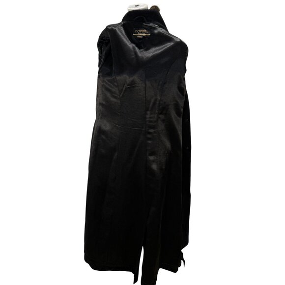 Vintage Novelti Wool Blend Coat with Faux Fur Trim Black - Picture 7 of 8